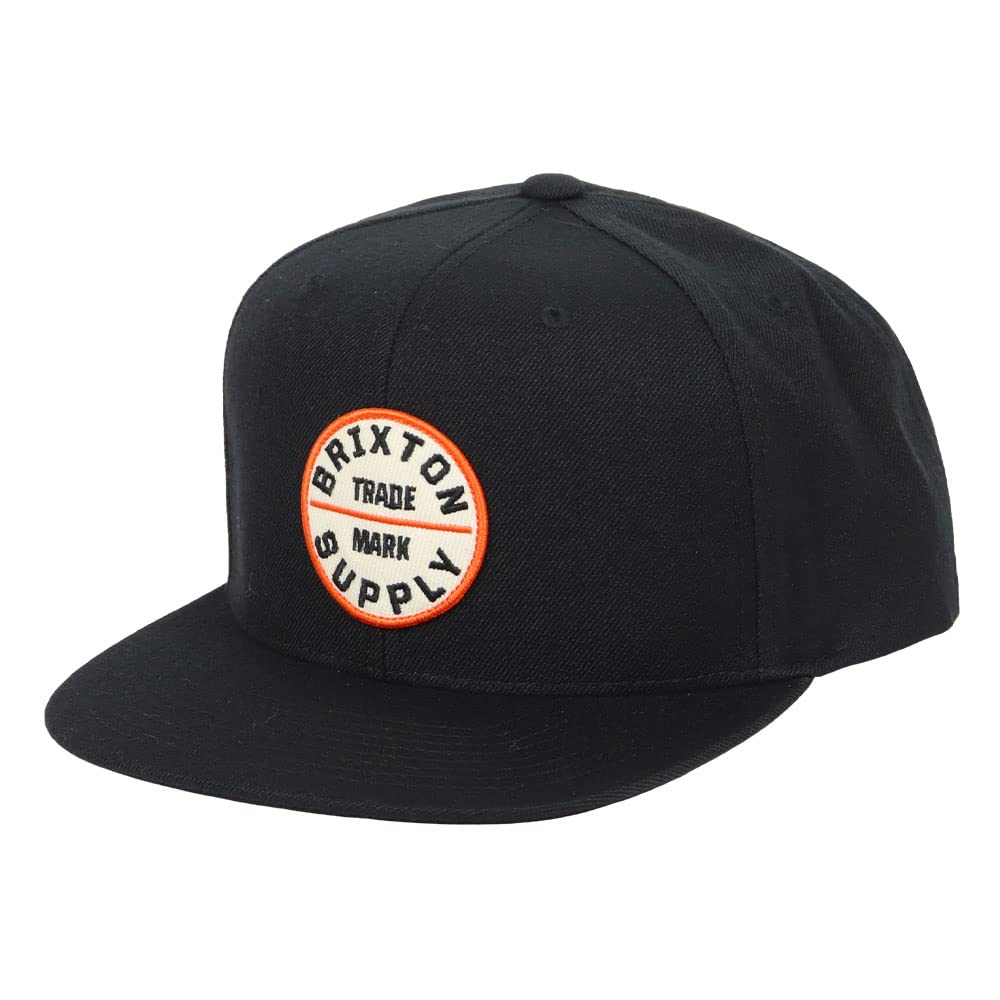 

Cap OATH 3 SNAPBACK CAP MENS Hat Snapback Skater Skate Brand Black Black Orange Logo [Brixton] Men s [Item]