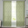Diamond Grid Texture Sage Green Sheer Curtains for Kids Bedroom Living Room Voile Window Curtains Tulle Drapes