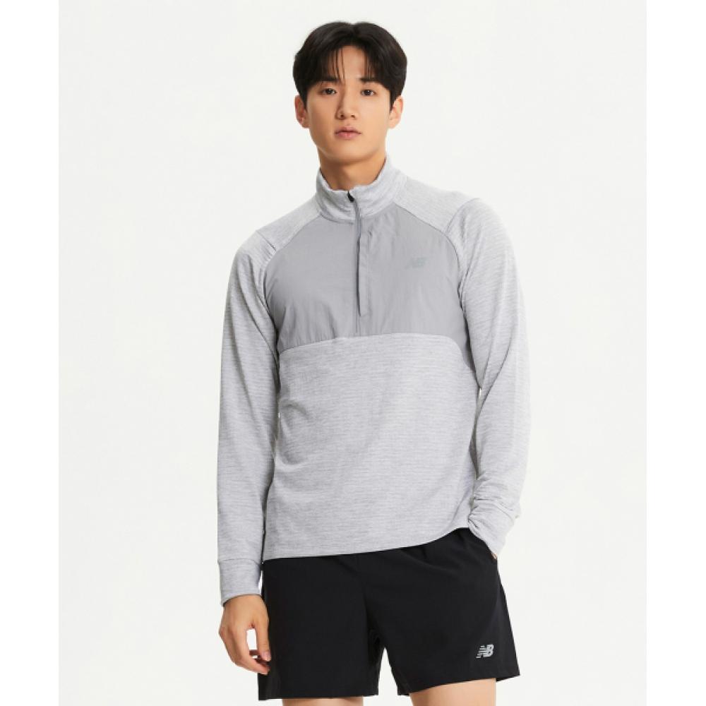 

New Balance Nbnde4p091 Men Heat Grid Half Zip Up Gray (15)GRAY/XXL(110)
