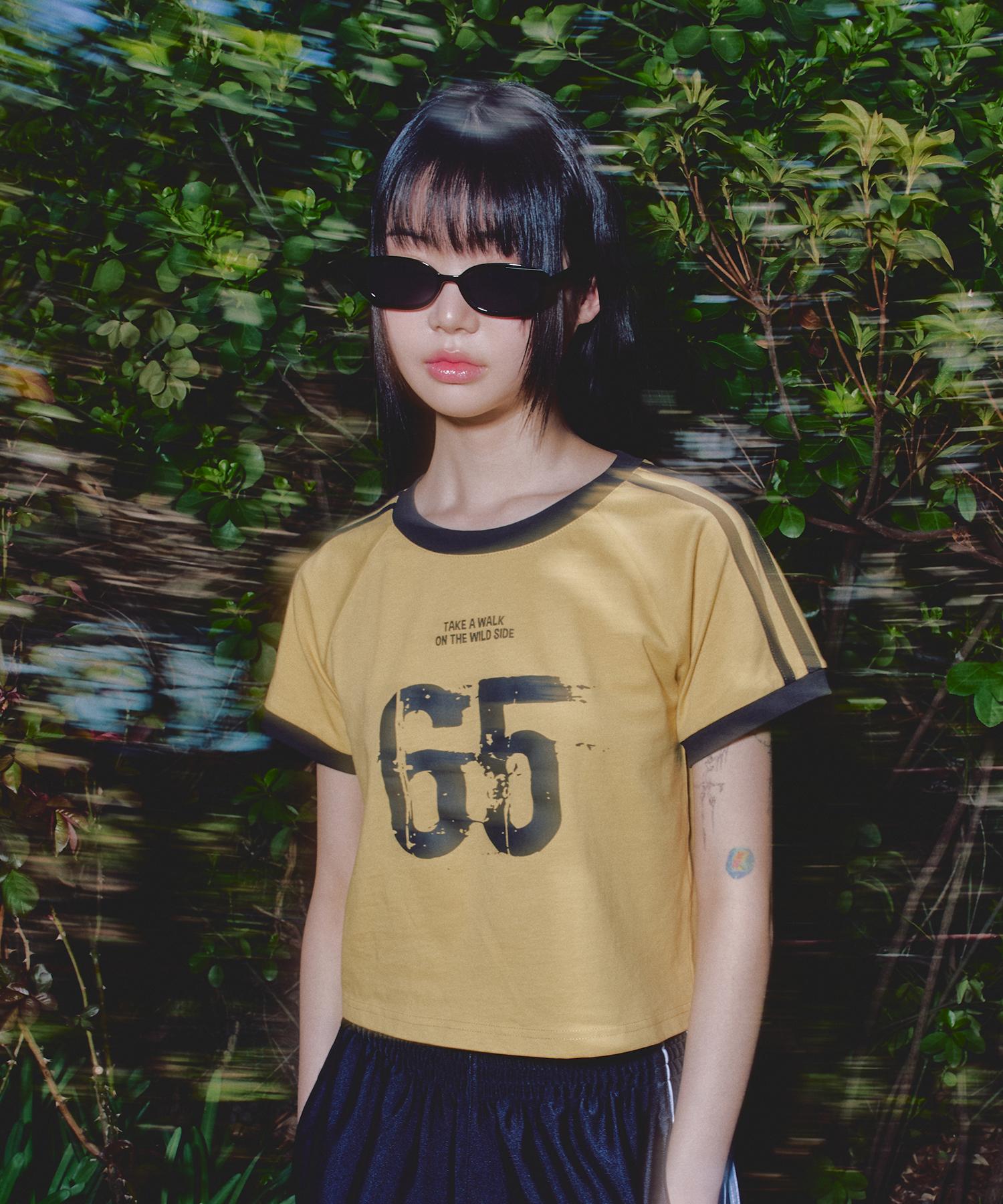 Lmr Number Lettering Crop Ringer T-Shirt Mustard Mustard/Free