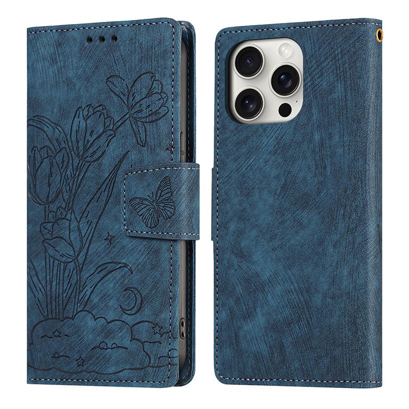 Applicable GalaxyS25EdgeS24FE23 Anti-drop Embossed Mobile Phone Leather Case Samsung S26ULTRA Wallet Protection