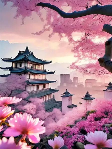 

5D Алмазная Картина Новые Поступления Храм Дерево Вышивка Мозаика Пейзаж Цветок Полный Квадрат Круглый Настенный Декор Full Round 20x30CM