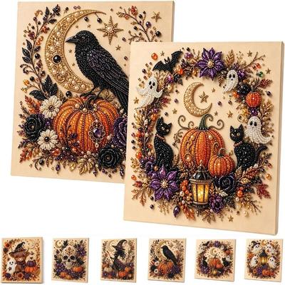 Textura Brillante Perla Fantasma Arte Kit DIY Lienzo Preimpreso Kit de Arte con Cuentas de Resina Decoración Estacional para el Hogar
