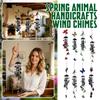 Metal Wind Chime Hanging Decoration with Painted Hummingbird Figurines Outdoor Indoor Garden Patio Porch Accessory