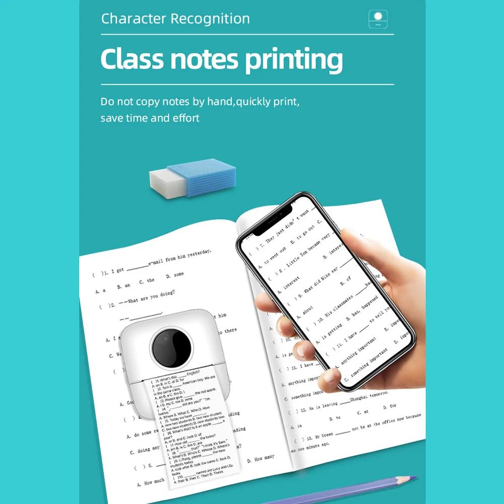 X5 Portable Mini Pocket Printer Wireless Bluetooth Thermal Label Printer Photo Notes Errors Receipt Thermal Printer for Students