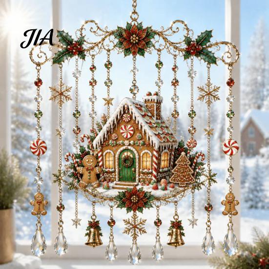 Atmosphärische Dekoration für Büroräume Weihnachts-Windspiel, Acryl-Sonnenfänger für Außenbereich Garten Terrasse Elegante Dekorationen Festival-Dekor, Hängend