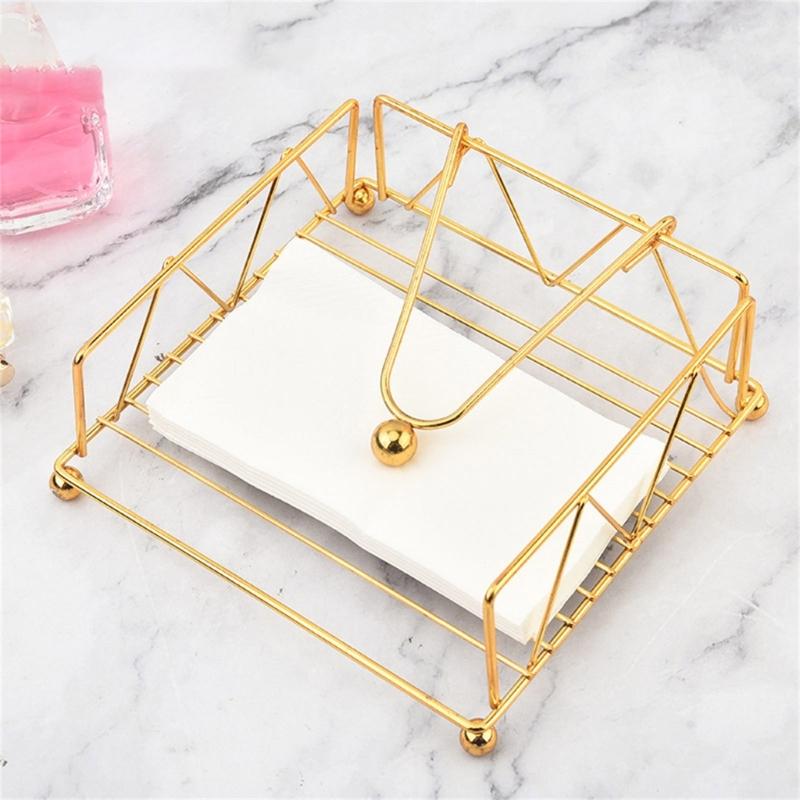  Minimalist Square Napkin Paper Holder Iron Kitchen Storage Solution For Home Office Countertop Decoration