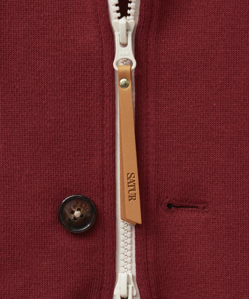 Satur Lawton All Day Track Zip-Up Jacket Burgundy