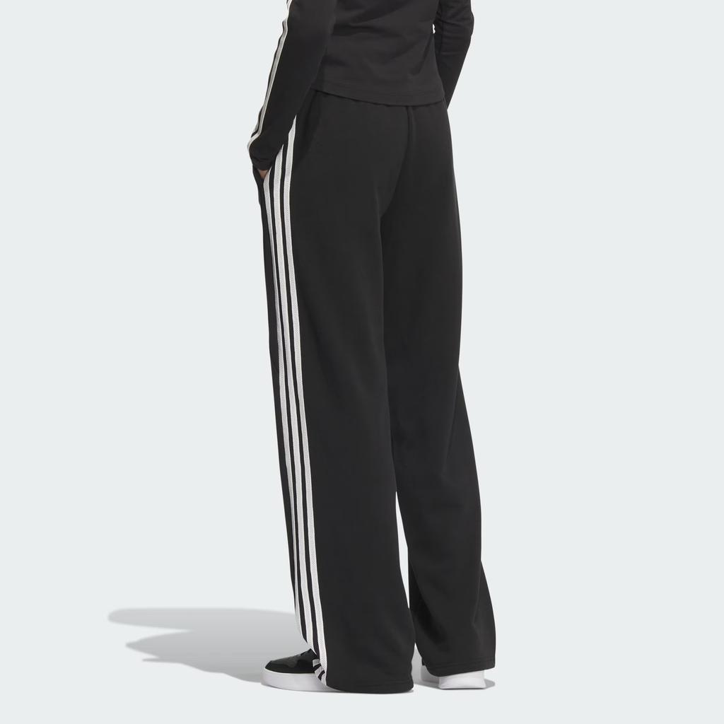 adidas FW24 Knit Joggers 3-Stripes Series Lace-Up Retro Sports Straight-Leg Casual Pants Women Bottoms Black JN0762