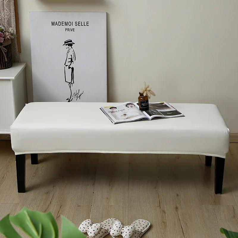 Waterproof Dining Bench Cover PU Stretch Washable Upholstered Bench Slipcover Seat Protector Bench Covers for Dining Room