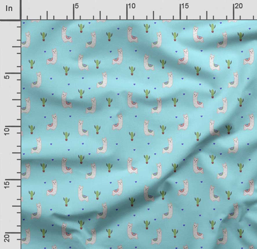 Soimoi Llama Alpaca Print,  Cotton Cambric, Quilting Fabric Sold by The Yard 42 Inch Wide, Medium Weight Cotton Fabric, Sewing  Supplies,