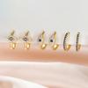 European & American Dark Blue Zircon Eye Earrings & Ear Clips – Ins Style for Women
