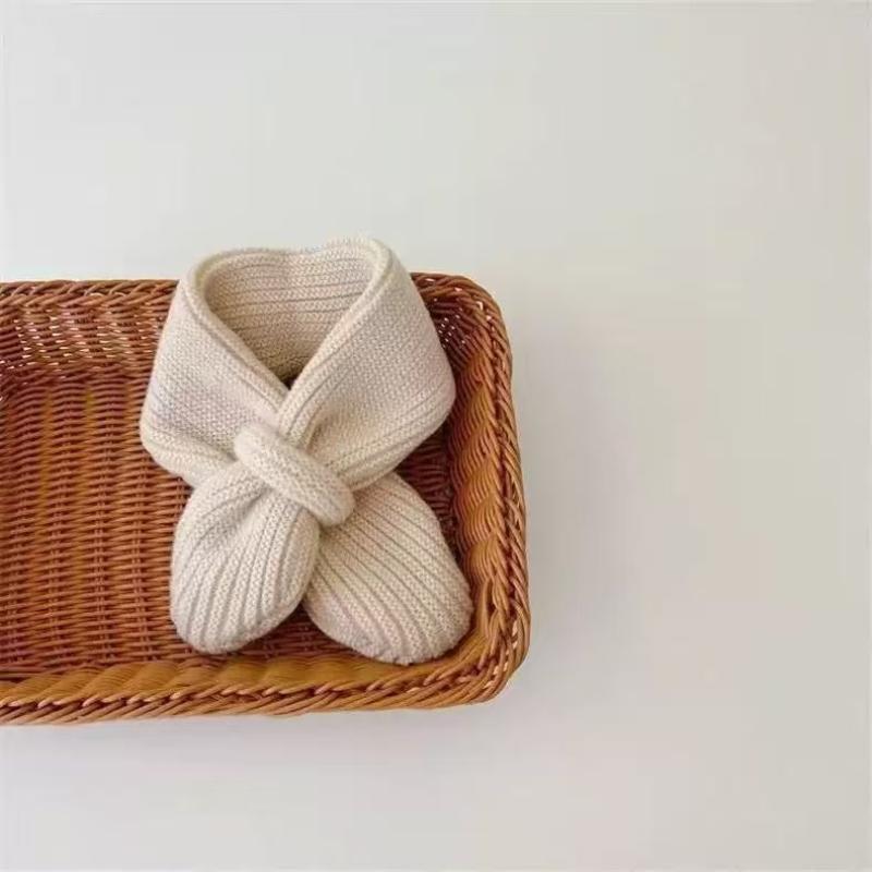 Soft Knitted Kids Scarf Winter Warm Infant Toddler Neck Warm  Children Girl Boy Scarves Baby Bib Solid Color Neckerchief