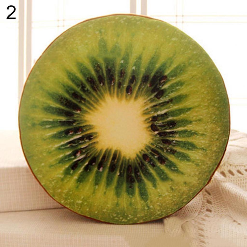 Soft Round Pillow Plush Cushion Orange Kiwi Watermelon Fruit Toys Seat Pad KTY