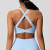 Nude Feel Brushed Yoga Bra Women's High Strength Shockproof Push-up Running Exercise Underwear Beauty Back Cross Fitness Vest