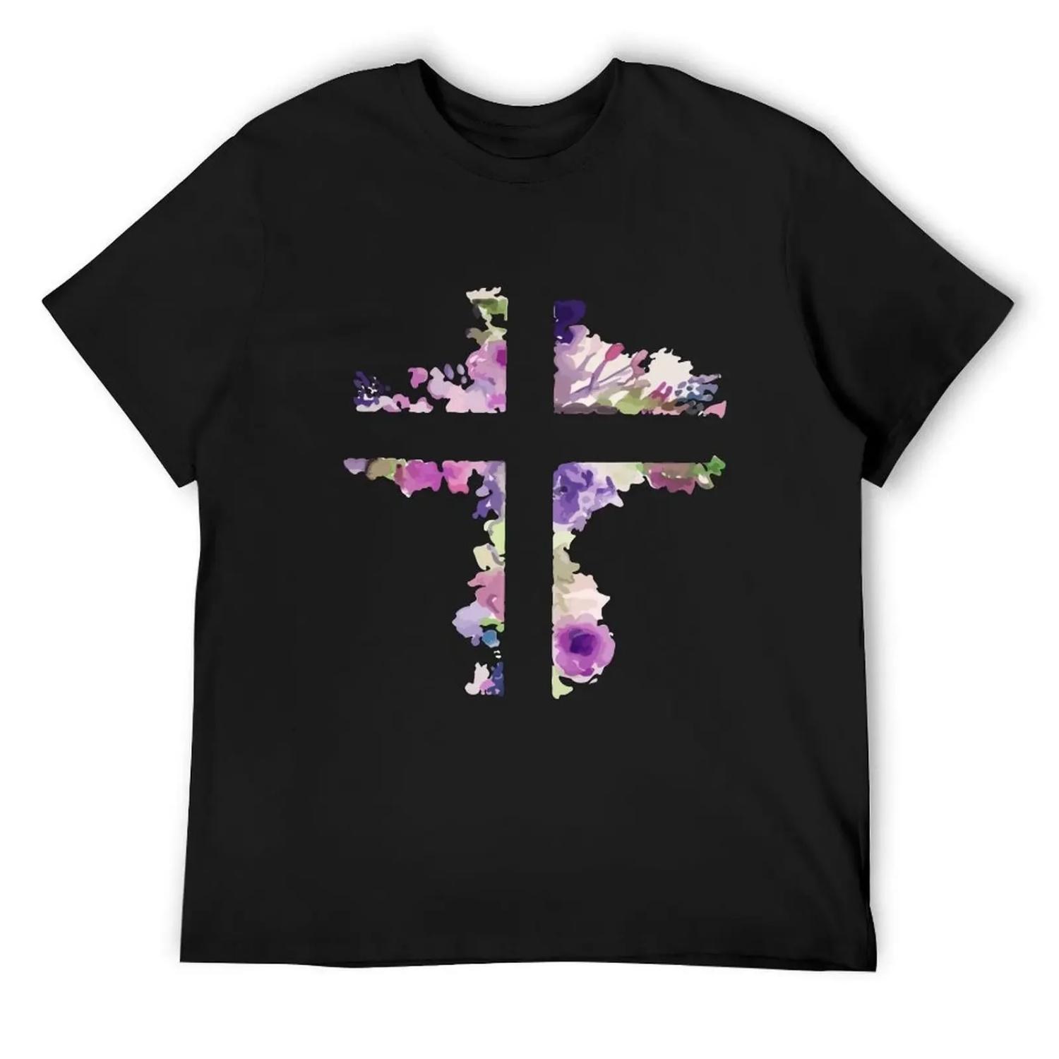 

Purple Cross T-Shirt boys animal print cute tops plain Clothing Men s clothing S чёрный