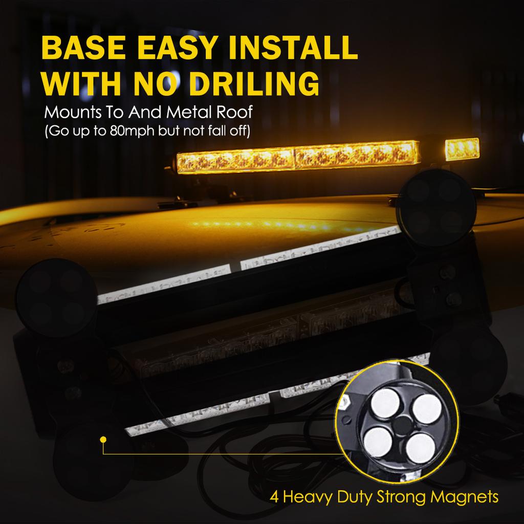 30 LED Bar Car Strobe Warning Light Flashing Poli Lamp Auto Emergency Flasher For Vehicle Truck Motorcycle Roof Waterproof 12V