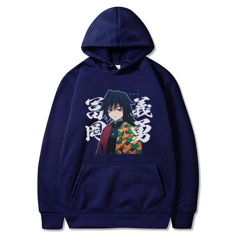 Japan Anime Autumn Tomioka Giyuu Graphic Print Hooded Plus Size Hoodie Men Women Sweatshirts Long Sleeve Unisex Streetwear