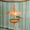 Umbrella-Shaped Bird Feeder Rustic Outdoor Wildbird Feeder with Rain Guard Decorative Hanging Platform Seeds Tray for Courtyard Balcony