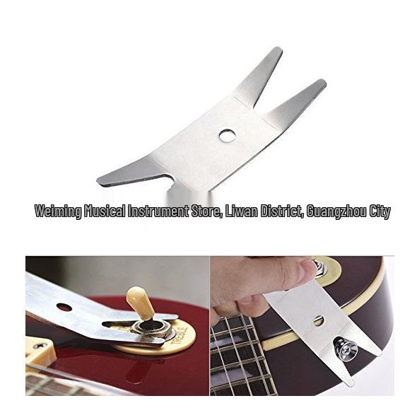 

Stainless Steel Multifunction Guitar Tool: String Tuner, Peg Wrench, Knob & Switch Screwdriver.