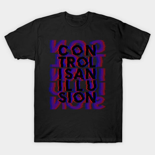 

Men Black Print T-shirt Control Is An Illusion No-Cut Transfer Paper Print Cotton Tshirt M чорний
