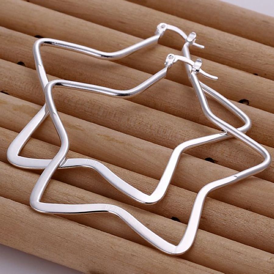 

Большие серьги из штампованного серебра 925 пробы, милые модные классические серьги с большой звездой, ювелирные изделия для вечеринок, подарки для женщин и леди