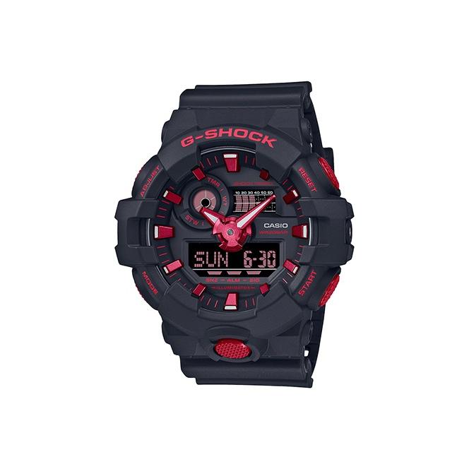

CASIO Men Liquid Crystal/Analog Dual Display Series 57.5mm Black Watch GA-700BNR-1APR GA-700BNR-1APR Regular Watch Box