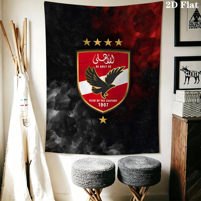 Al Ahly Wall Tapestry Aesthetic Wall Hanging Printed Fabric Blanket Decorative Tapestries for Bedroom Living Room Home Decor