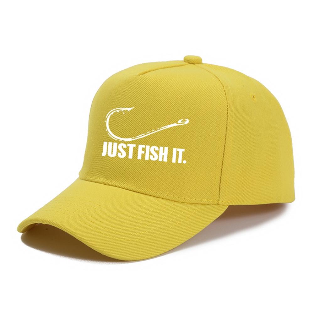 Angeln Hobbyist Just Fish It Lustige Baseballkappe Schirmmütze Verstellbar Unisex Frühling Sommer Papa Hut Schatten Sport Baseballmützen