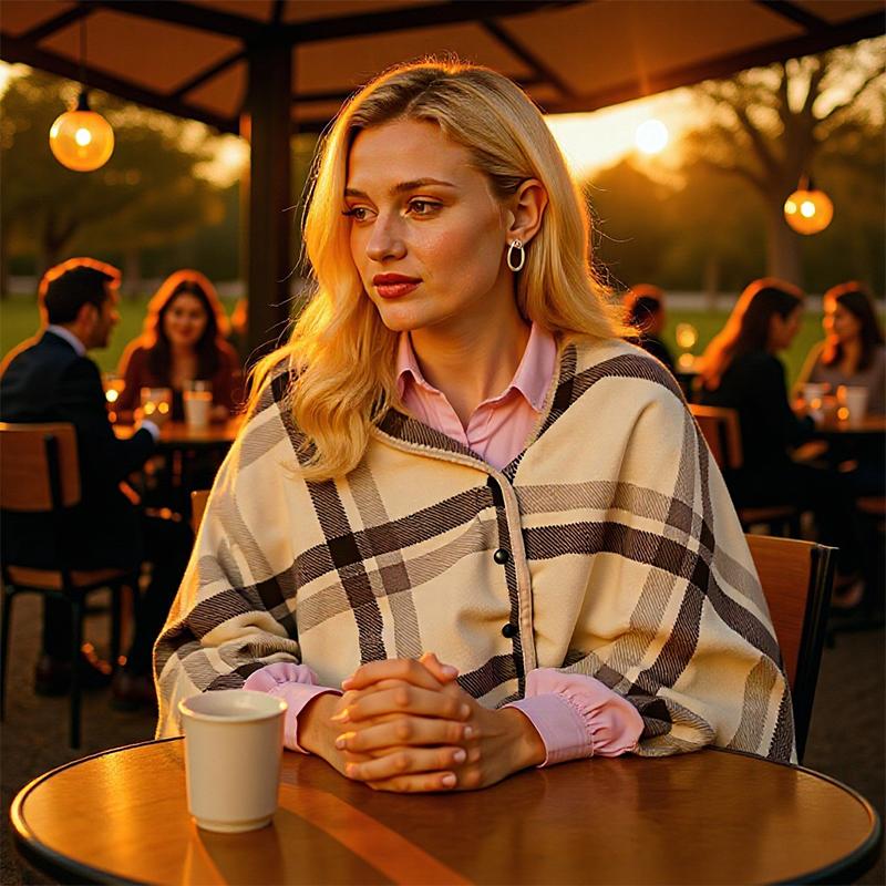 Women's Scarf Winter Japanese Korean Style Minimalist Plaid Shawl Winter Scarves Woman Portable Warm Air Conditioning Blanket