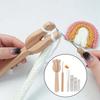 Knitting Fork Handle and 9 Big Eye Kit Knitting Knitters Eye Jewelry Wooden Fork Weaver Knitter Needle Kit