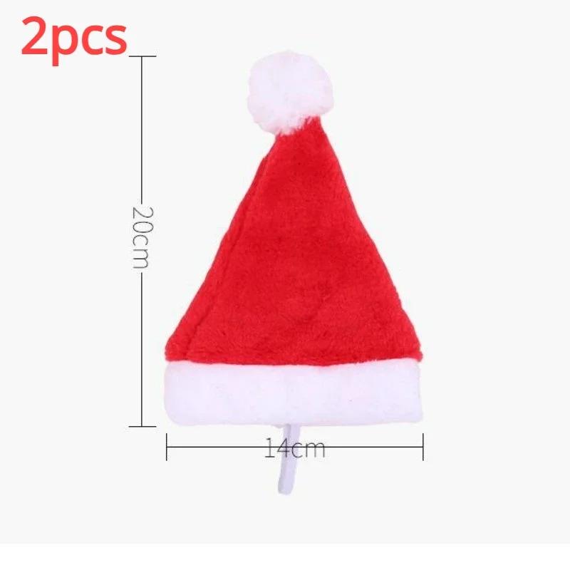 

Новое Рождественское украшение для питомца Рождественская шапка для питомца Рождественская маленькая шапочка для собаки Красная плюшевая шапка Шапка для питомца Праздничные украшения для вечеринки 1