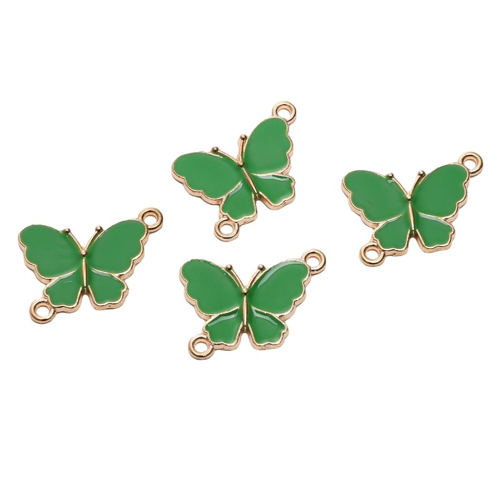5Pcs Alloy Drip Oil Double Hanging Butterfly Charms Pendant For Women Kids Necklace Bracelet DIY Jewelry Making Accessories
