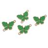 5Pcs Alloy Drip Oil Double Hanging Butterfly Charms Pendant For Women Kids Necklace Bracelet DIY Jewelry Making Accessories