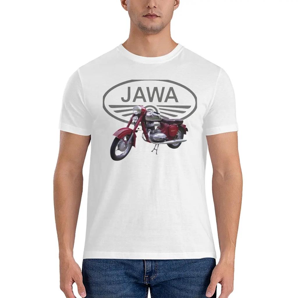 T-shirt da uomo per moto Jawa Moto Magliette Creative a manica corta con girocollo in cotone Top per adulti