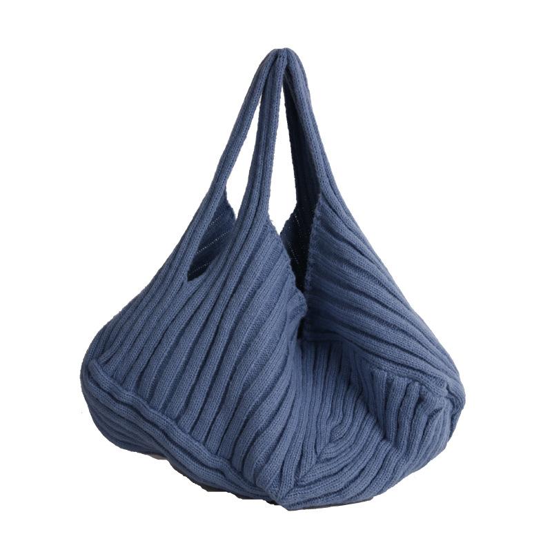 

Осенне-зимняя шерстяная сумка-шоппер большой вместимости 2025, универсальная, для поездок на работу, женская, модная, с темпераментом, с продвинутым чувством стиля, повседневная наплечная сумка синий