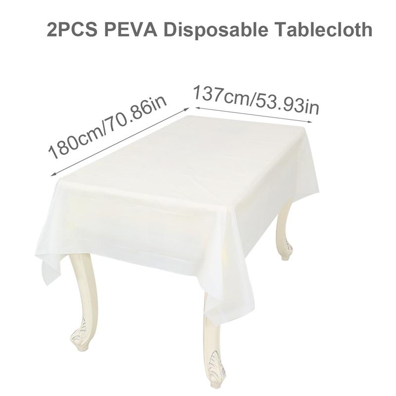 Rectangle PEVA Tablecloth Table Cloth Overlays Wedding Christmas Baby Shower Birthday Events Banquet Decor Home Dining Table