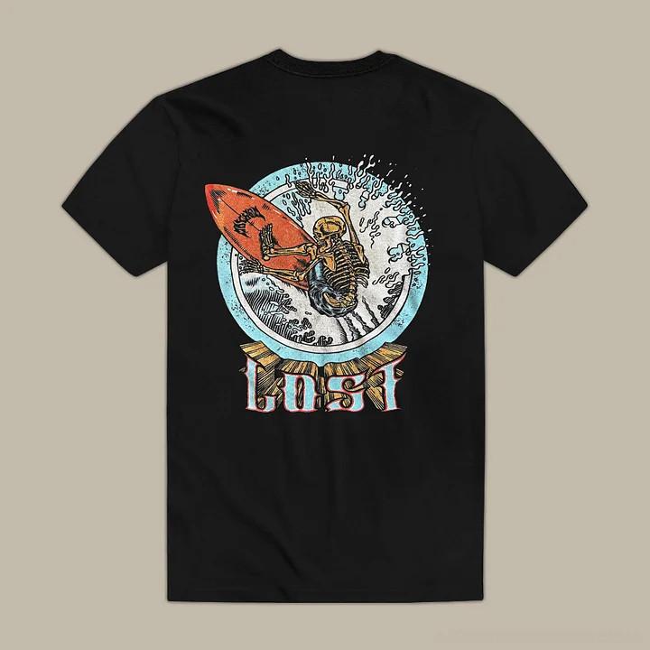 Lost Surfing Skull T-Shirt S-3XL S разноцветный