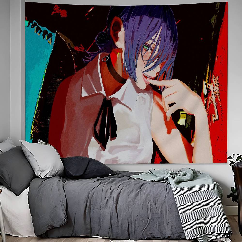 Chainsaw Man The Movie Reze Arc Hanging Bohemian Tapestry Hanging Tarot Hippie Wall Rugs Dorm Home Decor