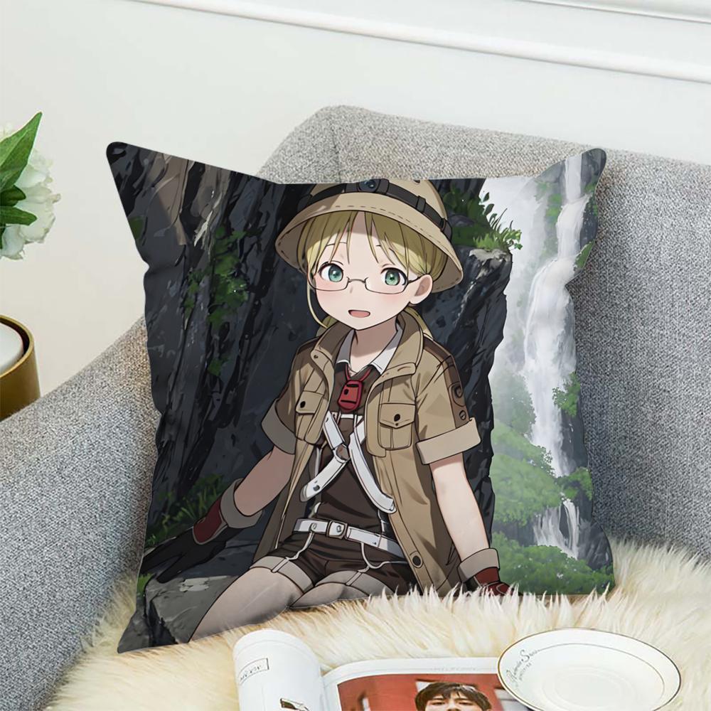 M-Made In Abyss Pillow Case For Car Sofa Decorative Home Double-sided Print Plush Square Throw Pillow Cushion Cover