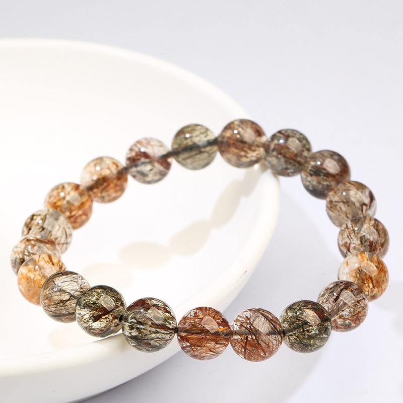 Hongchu Crystal Natural Black Gold Super Seven Bracelet  Black Titanium Crystal Super Seven Bead Bracelet