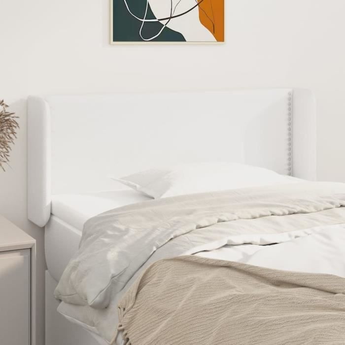 VidaXL Tête de lit avec oreilles Blanc 103x16x78-88 cm Similicuir3118713