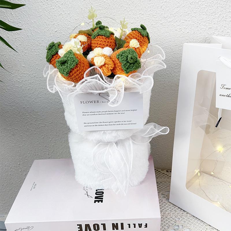 

Вязаные цветы реквизит для фотосъемки подсолнух пух ручной работы букет своими руками подарок