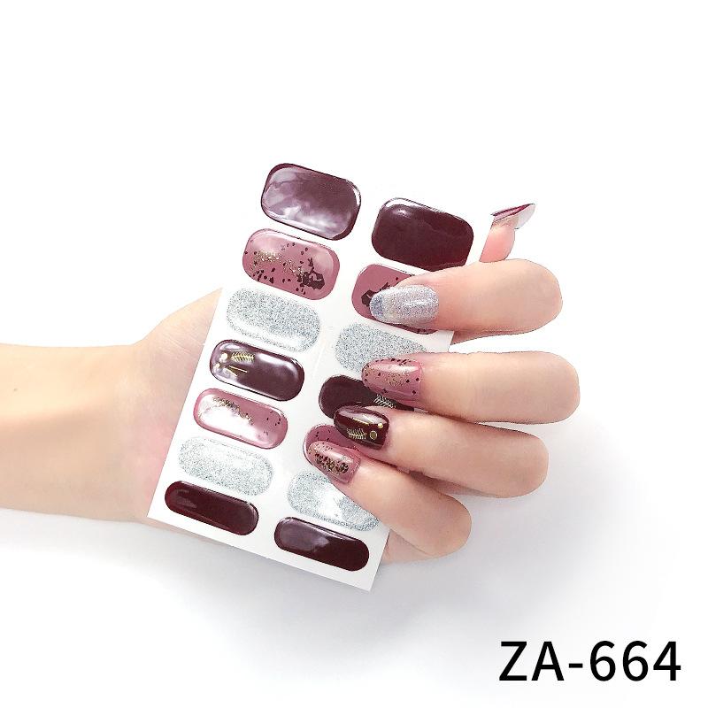 Nail Art Stickers 3d Nail Stickers 14 Finger Hot Stamping Cat Eye Leopard Print Nail Art Stickers