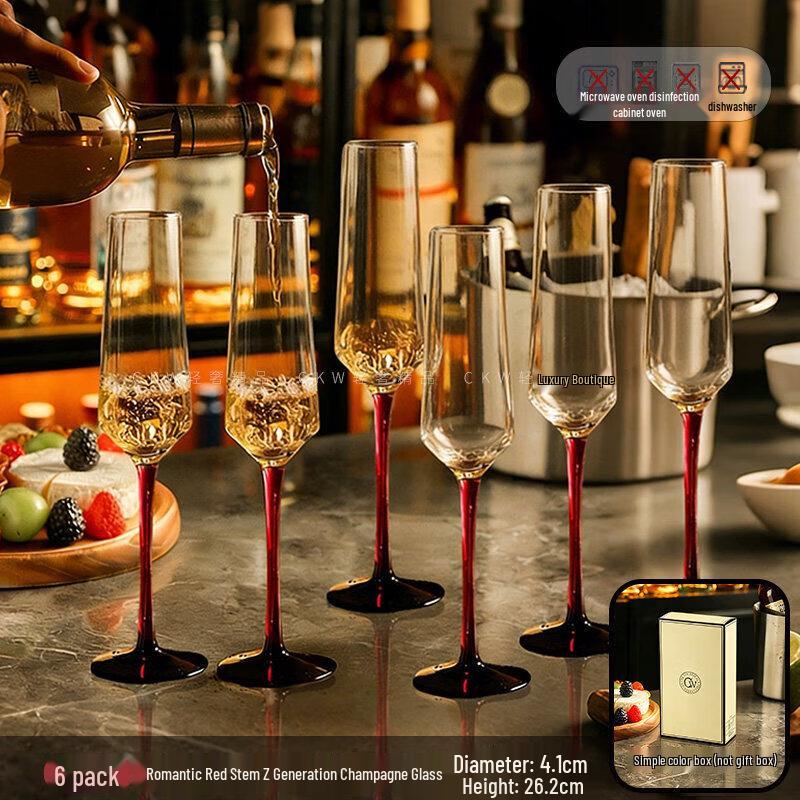 CKW European Crystal Champagne & Wine Glass Set
