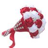 European & American Elegant Ribbon Flower Bridal Bouquet – Beaded Five-Flower Design