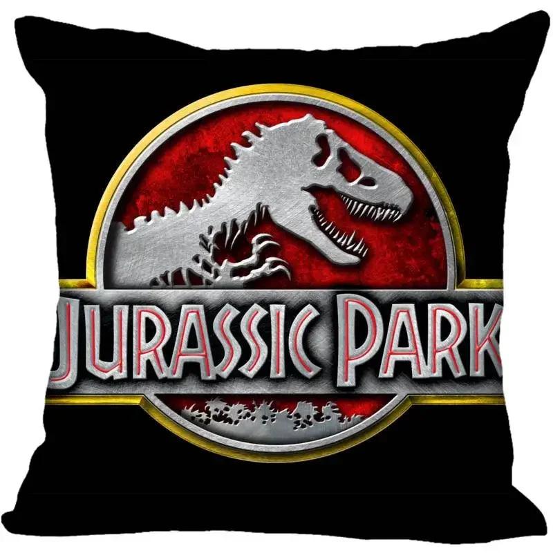 Custom Jurassic Park Logo Square Pillowcase Custom Zippered Pillow Cover Case 45x45cm(One Side)