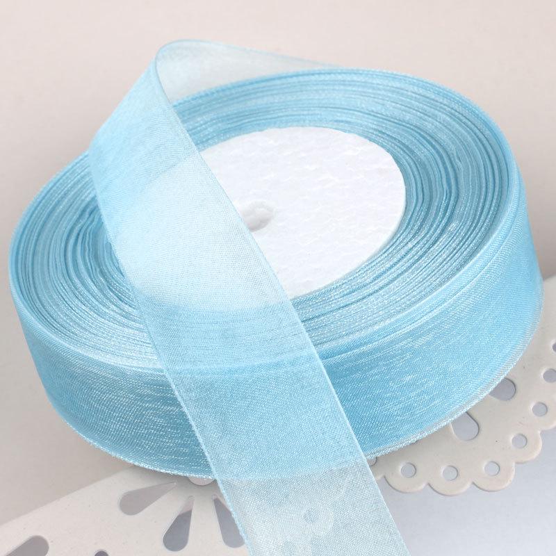 2,5 cm breites, transparentes Satinband aus Schneegarn für Bastelarbeiten und Haarschmuck