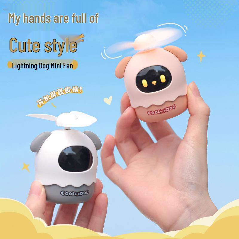 Summer Cartoon USB Rechargeable Mini Handheld Fan with Soft Silicone Blades