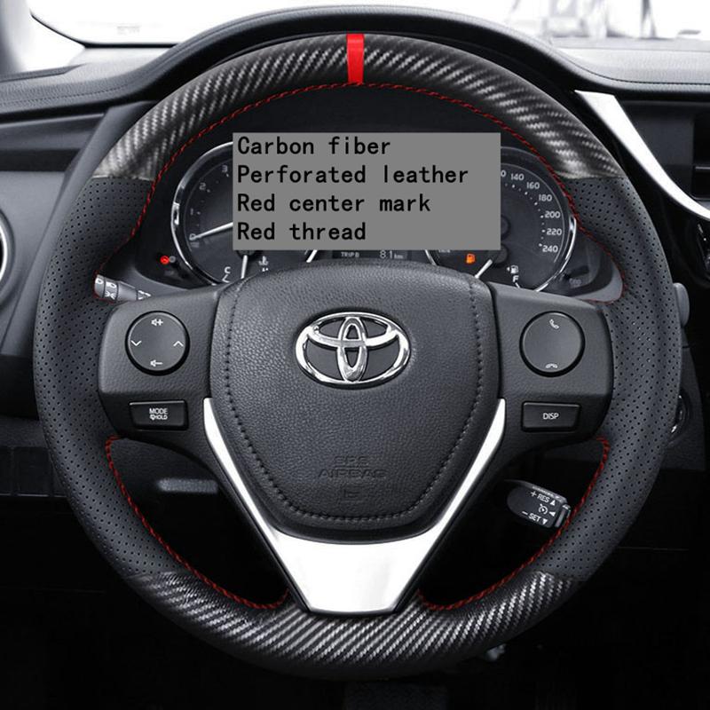 Custom Car Steering Wheel Cover 100% Fit For Toyota 2013-2018 Corolla 2014-2019 Corolla iM (US) 2017-2018 Auris Car Accessories